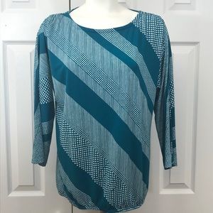 Croft & Barrow Long Sleeve Patterned Blouse Sz M